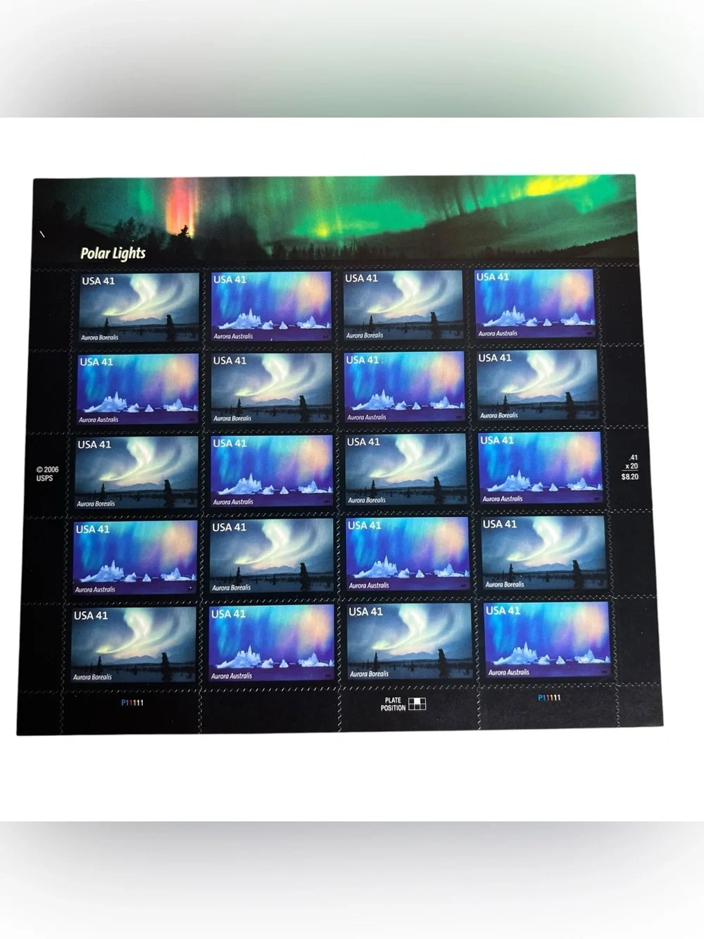 VTG 2006 Collectible Postage Stamps $0.41 Disney Northern Lights, Etc. 3 Sheets